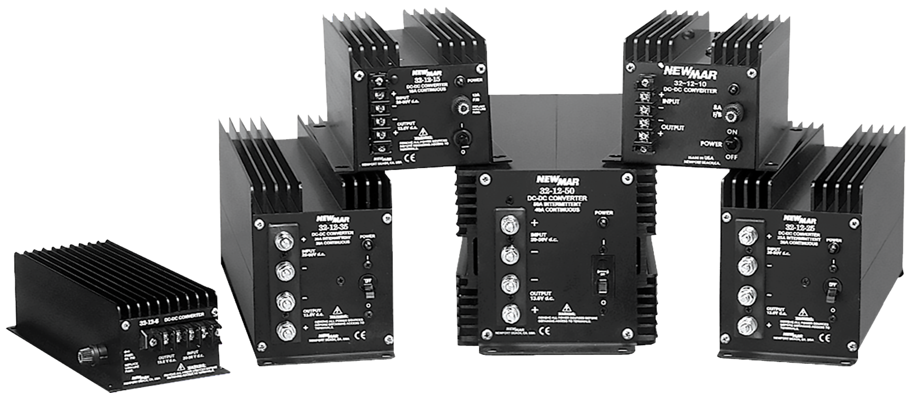 Table Top, Bench Mount and Mobile Mount DC-DC Converters, 24VDC to 12VDC, 48VDC to 12VDC and 48VDC to 24VDC, 3 amps to 50 amps by Newmar Powering the Network