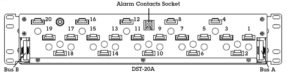 Rear View of Circuit Breaker Rackmount DC Distribution Panel, 12V, 24V, and 48V DC, models DST-10 and DST-20A, by Newmar Powering the Network