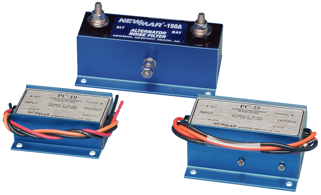 Noise Filters for mobile applications in specialty vehicles, emergency vehicles, and industrial applications, 12V DC, 10 Amps to 150 amps power rating image by Newmar Powering the Network