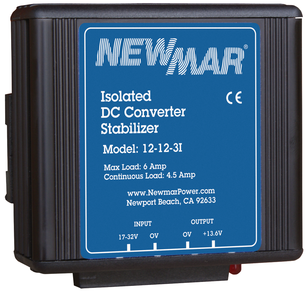 Mobile Mount DC Power Stabilizers DC-DC Converters, 12V DC to 12V DC and 24V DC to 24V DC, 3 amps to 35 amps by Newmar Powering the Network