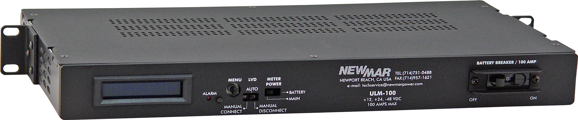 Rack Mount Low Voltage Disconnect and Monitor, model ULM-100, image by Newmar Powering the Network