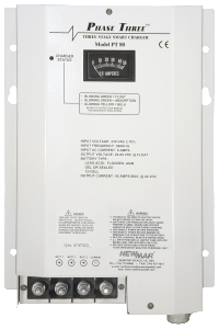 12VDC, 24V DC, and 32V DC, Mobile and Wall Mount Battery Chargers, Phase Three Series (PT Series), 7 amps to 95 amps output by Newmar Powering the Network