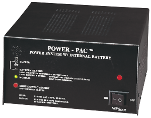 Power-Pac Power Supply Series with battery back-up by Newmar Powering the Network, 12V DC, 5 amps output, 7 amp-hour to 14 amp-hour battery back-up