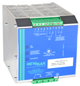 Newmar DIN Rail Mounted DC UPS, 12V, 24V and 48V, 5 - 35 Amps