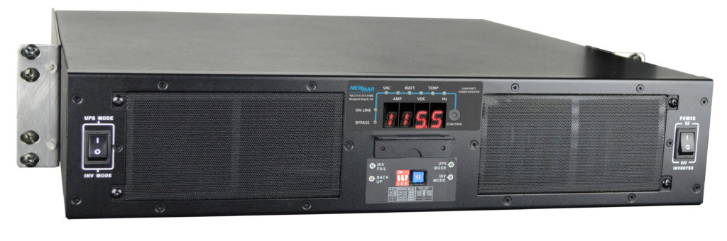 Powering the Network by Newmar with 3000 watt output, 48VDC input rackmount, 2RU DC-AC Power Inverter, model 48-3000RM