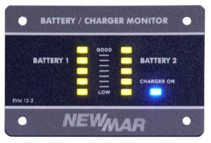 Battery / Charger Monitor, 12V DC, 2 Battery Banks for use with Newmar PT-40